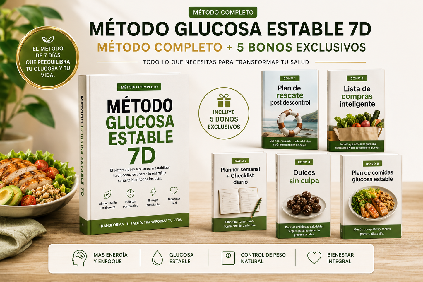 EBOOK Método Glucosa Estable 7D + 5 BONOS